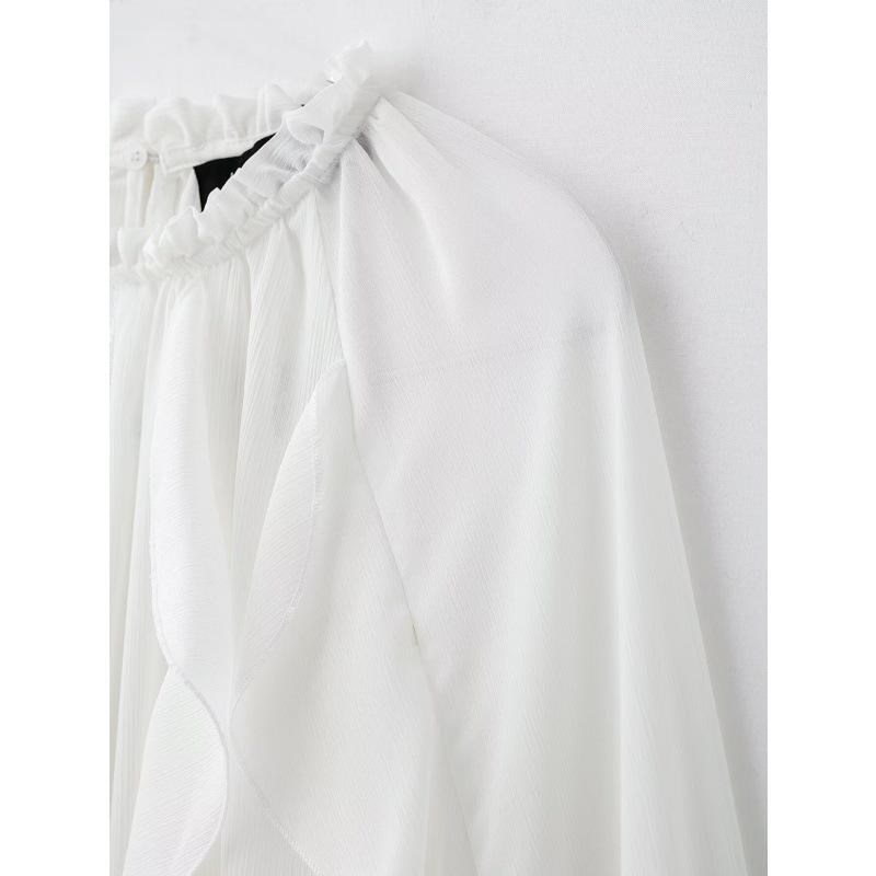 2025 Spring New Arrival: Women's Casual Layered Ruffled Collar Shirt