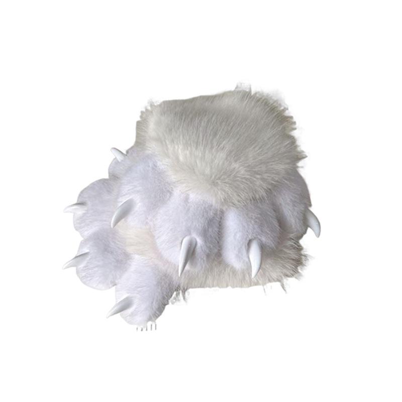 Plush Cat Paw Gloves: Thick, Warm, Squeaky Cosplay for Adults