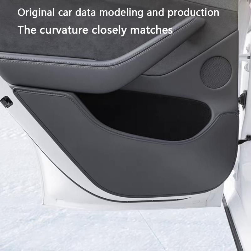 Car Door Anti-Kick Pads For Tesla Model YL 6-Seater Leather Side Door Panel Protector Anti-scratch Cover Car Interior Decoration