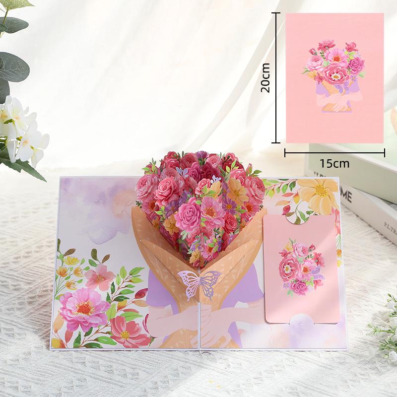 Popular 3D Handmade Christmas Bouquet Greeting Card