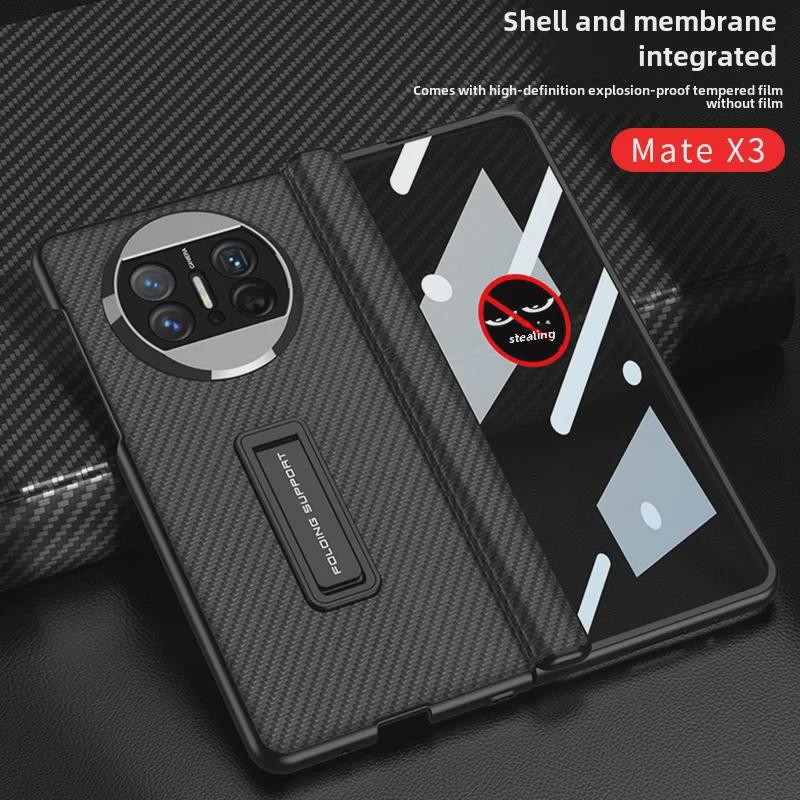 Kožené pouzdro na telefon s plným krytím a skládacím displejem Huawei Mate X3 - Ochrana proti sledování a pádu