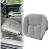 NLQR Front Driver Bottom Replacement Seat Cover Pewter Gray 922 Microfiber Leather Compatible With Chevy Silverado GMC Sierra Tahoe Suburban