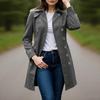 Fall Winter Womens Double Breasted Long Overcoat Dressy Windbreaker Outerwear