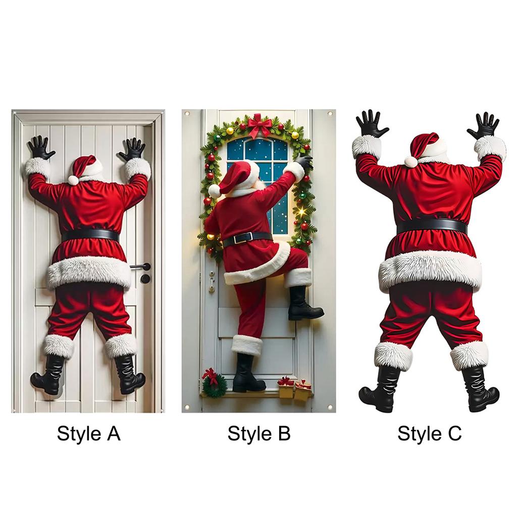 Xmas Hanging Banner 71x35 Inch Decorative Polyester Holiday Door Cover for Indoor and Outdoor Xmas Decorations