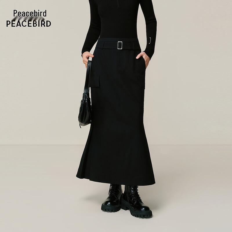 PEACEBIRD Belted High-Waist A-Line Long Dress S