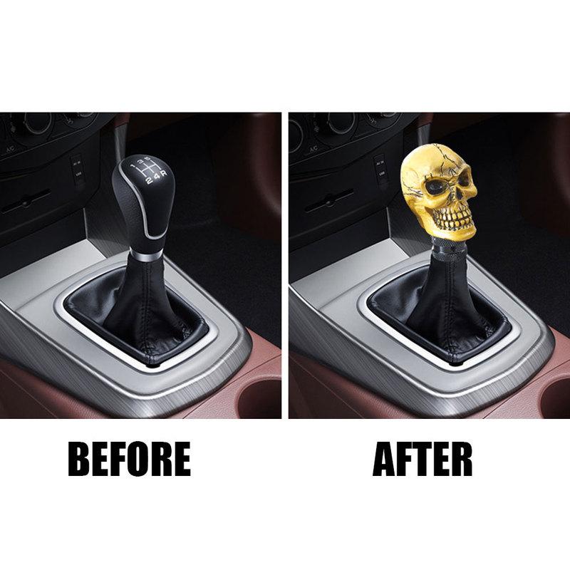 Universal Skull Shape Car Gear Shift Knob Head Auto Gearbox Shifter Lever Change Stick Handle Cover Gearshift Halloween Gift