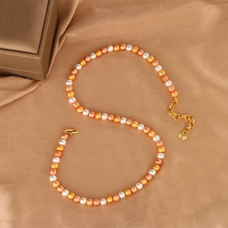 

Украшения Ретро Темперамент Нишевый Дизайн Гальваническое Покрытие Цвет Золото Набор Цепочек из Бусин Женский