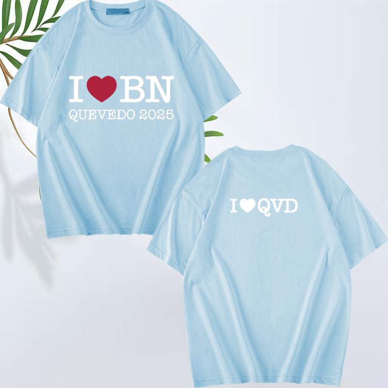 Love Bn Quevedo Fashion T Shirt Men Women Fashion Loose Funny Oversized 100% Cotton Short Sleeve Summer Print Unisextops