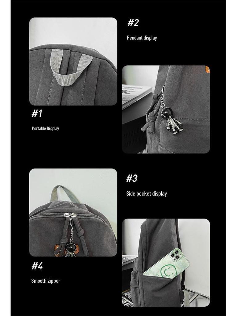 Men's Student Canvas Backpack - Japanese Style, Large Capacity, Ideal for College, High School, Travel