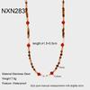 Delicate Jewelry Stainless Steel Mix Color Beads Natural Stones Charms Beaded Bracelet Necklace for Party