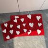 Red Tufting Heart Bathroom Mat Soft Bathmat Tub Side Carpet Area Rug Floor Absorbent Anti Slip Pad Doormat Home Decor