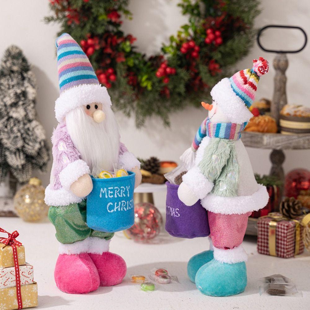 3D Christmas Decoration Supplies Cute Santa Claus Dolls Portable Snowman Doll Ornaments Home