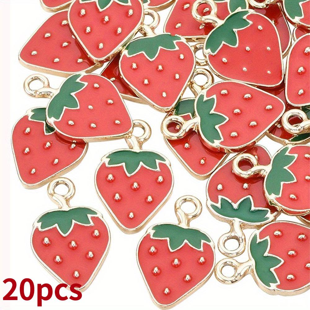 

5/10/20 шт. подвески из сплава в виде капли масла, подвески в виде клубники, эмалевой подвески, изготовление ювелирных изделий или браслетов-ожерельев своими руками 20pcs