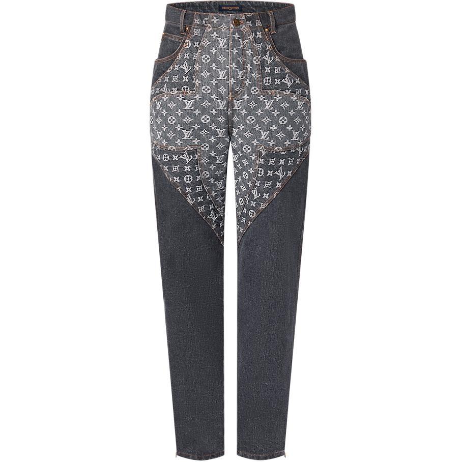 LOUIS VUITTON Monogram Flower Denim Pants