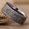 Fashion 8mm Hammered CopperColor Men Stainless Steel Rings Deer Antler Inlay Rings for Men Wedding Band Jewelry
