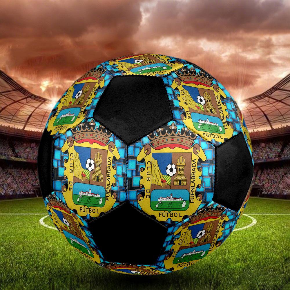 1PC Fuenlabrada taille 5 ballon de football Praha Ballon de Football en Salle Coloré Tous Âges Cousu à la Machine PVC Prêt pour la Compétition Durable Haut Rebond