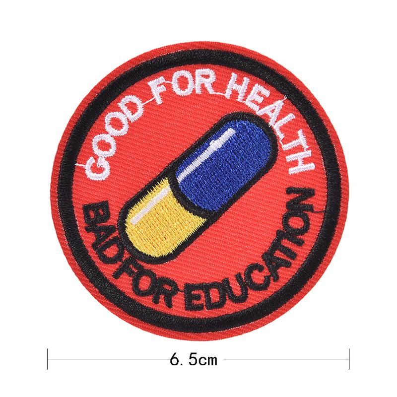 Japanese Akira Kaneda Good For Health, Bad For Education Iron On Patch