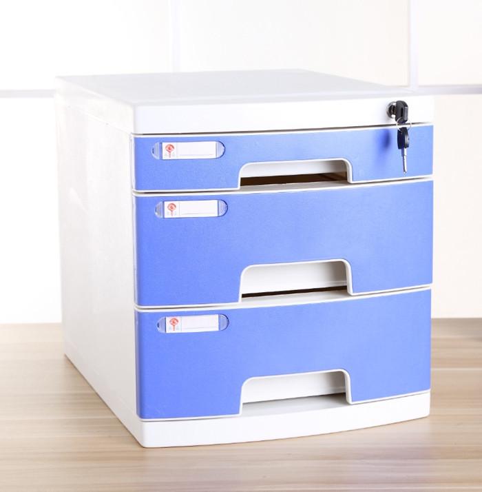 Пластиковый офисный картотечный шкаф с 4 ящиками, запирающийся, утолщенный ящик для хранения