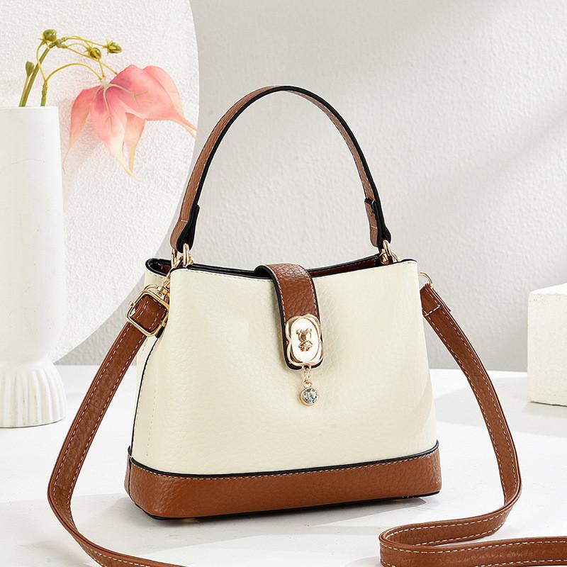 IELGY Ladies Messenger Bag Fashion Contrast Color Portable Bucket Bag