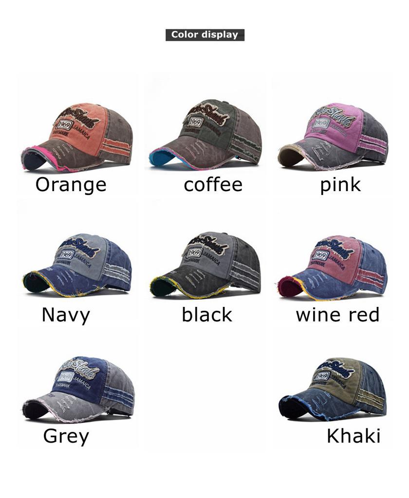 Fashionable Cap Wornout Torn Edges 1969 Baseball Cap Sun Shading