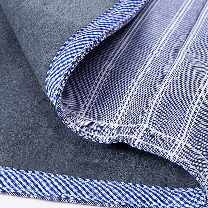 Winter Cotton Oxford Casual Shirts Striped  Plaid Business Men Long Sleeve Warm Shirt 2 Layers