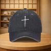 Nail Cross Washed Baseball Cap Vintage Style Denim Outdoor Adjustable Unisex Cap
