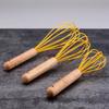 Kitchen Manual Wooden Handle Heat Resistant Cream Stirring Frother Egg Beater Blender Whisk Mixer
