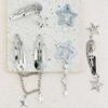 10Pcs/5Pcs Star Pendant Hair Clips Unique Pentagrams Barrettes for Women Hair Accessories Metal Chain Gothic Hair Pins