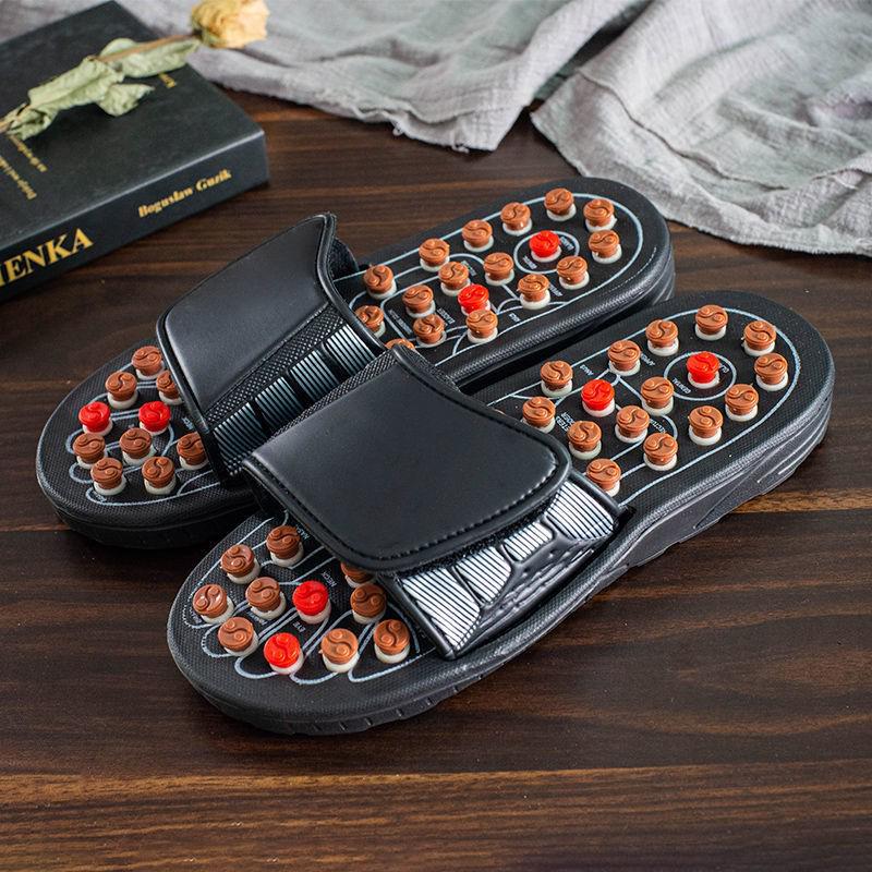 Men's Rotating Tai Chi Massage Slippers – 2024 Summer Anti-Slip Indoor Acupoint Foot Therapy.