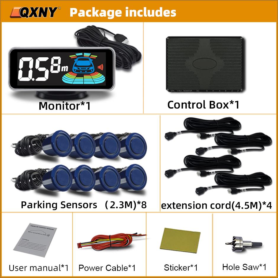 Parking Sensors Kit for Vehile 4 6 8 Parktronic Reversing Front and Rear Car Backup Radar Detector Backing Assistance Sound Aler