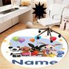 Custom Name Bing Printed Round Rug Carpet Chair Rug Area Rug Entryway Doormats,for Office Chair Living Room Bedroom Kitchen Room.