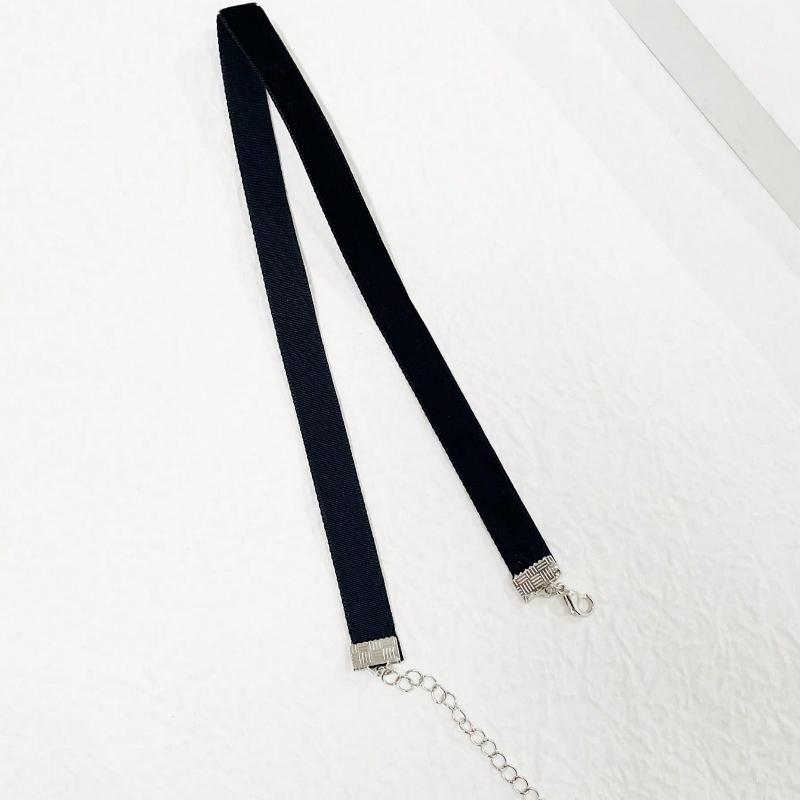 1 Stück Roter Samtstoff Sommer Schmaler Kragen Einfacher Choker Halskette Dekoration Für Frauen