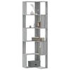 VidaXL Corner Bookshelf 5-Tier Sonoma Grey Engineered Wood, Corner Bookcase, Corner Display Cabinet, Cabinet 852587