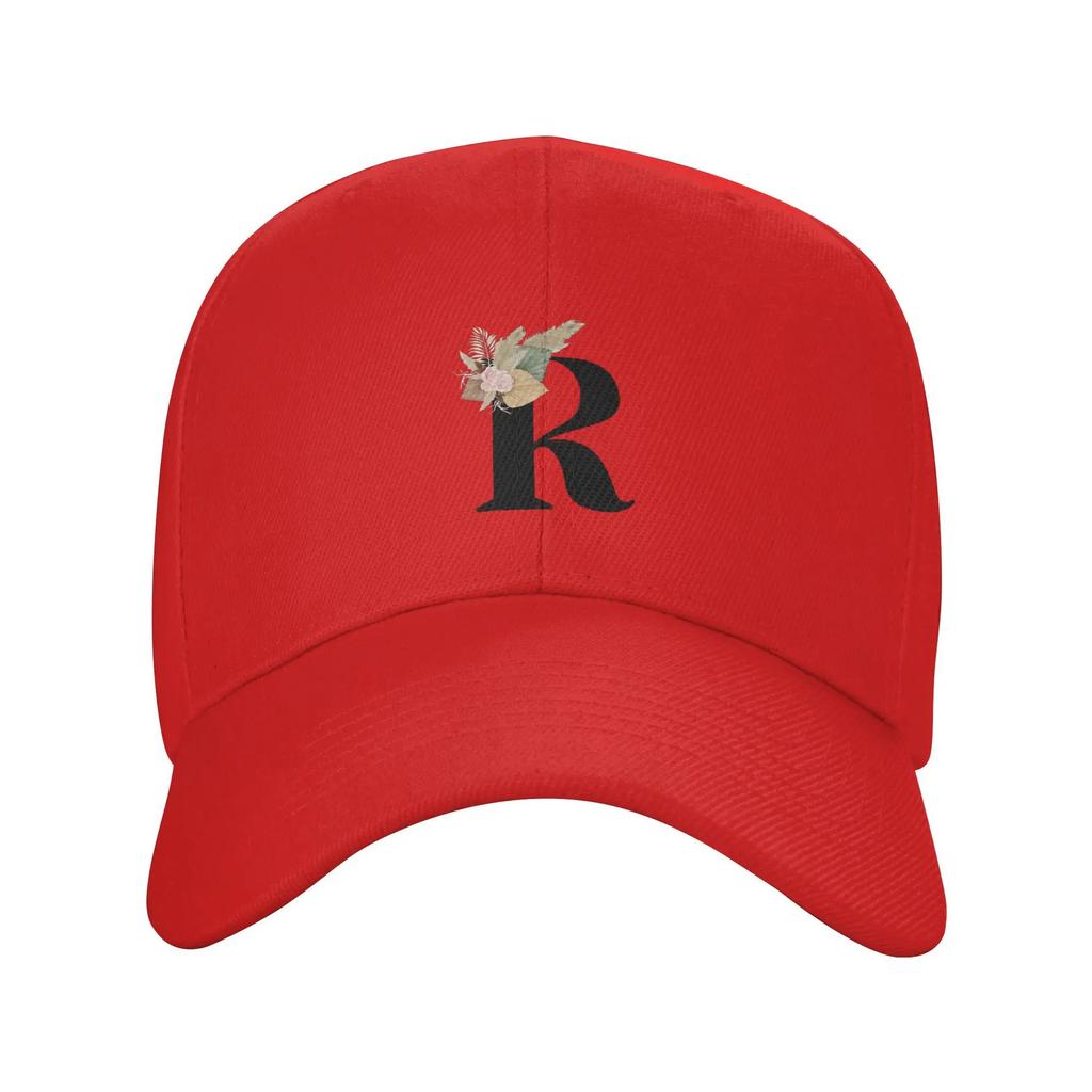 Letter R Floral Sun Baseball Cap Summer Women Unisex  Custom DIY Trucker Hat Sunscreen y2k Funny Tennis Skate Snapback Cap