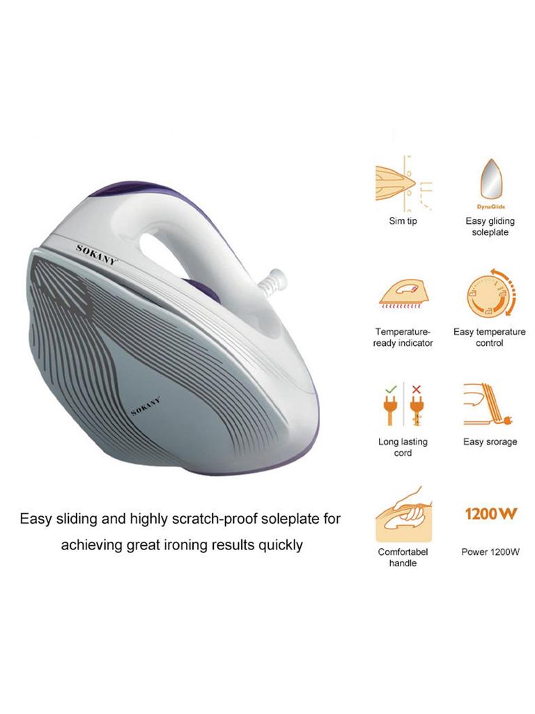 SOKANY-119 Household Electric Iron Handheld Steam Ironer Mini Portable Student Travel Ceramic Base Plate Design Suitable for all