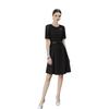 AD Women's Black Round Neck Summer Work Dress - Slimming Formal Office Wear