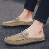 Men's Hollow Slippers Outdoor Shoes with Anti-Skid Rubber Sole Summer