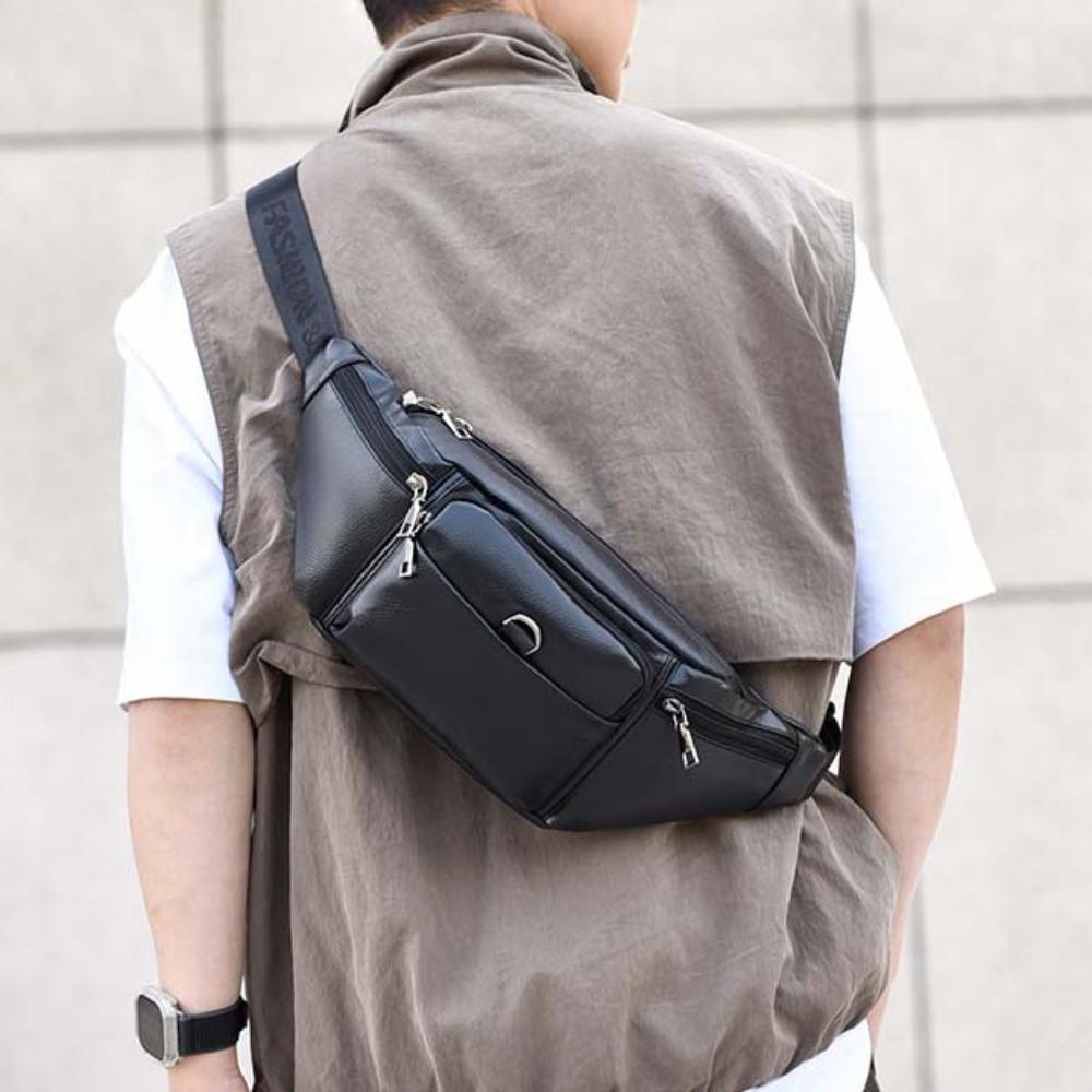 Large Capacity Men Crossbody Bag Waterproof Waist Bag Student Shoulder Bag  Outdoor Sports