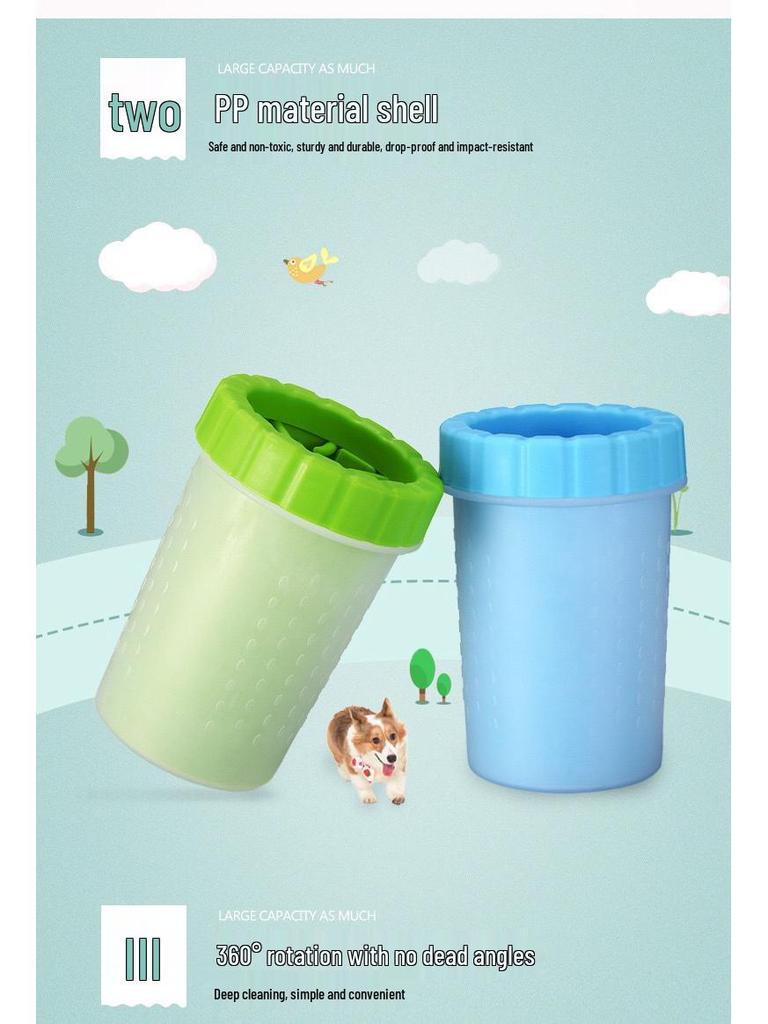 Portable Pet Paw Cleaning Set: Silicone Foldable Cup for Cats and Dogs