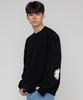 GRAVER [Unisex] Elbow Daisy Flower Sweatshirt_Black