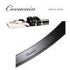 [COXSWAIN] Men's Leather Belt, Black, High-Quality Material, Stunningly Glossy Black, 33mm Width, Adjustable Length, Made in Japan CW20201-19