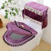 European Style Storage Water Tank Dust Cover Lace Toilet Set Easy To Install Clean Toilet Seat Cushion Non Shedding Seat Mat Beautiful Adorn Supplies