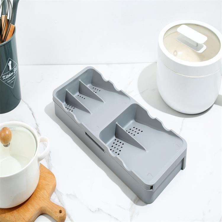 

Стеллаж для хранения кухонного ящика, телескопический сливной нож, вилка, ложка, палочки для еды, ящик для хранения столовых приборов, разделитель, стеллаж для хранения, органайзер 39.8*16.5*4.5cm