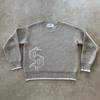 Gray Long Sleeve Knit Sweater Gothic Embroidery Vintage Casual Winter Top Teens