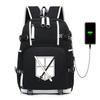 Attack On Titan Backpack Students Travelers 20-35L Oxford Fabric Dual Shoulder Bag With Laptop Compartment