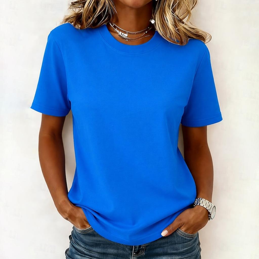 Women's Casual and Fashionable Round-neck Short-sleeved -shirt Top