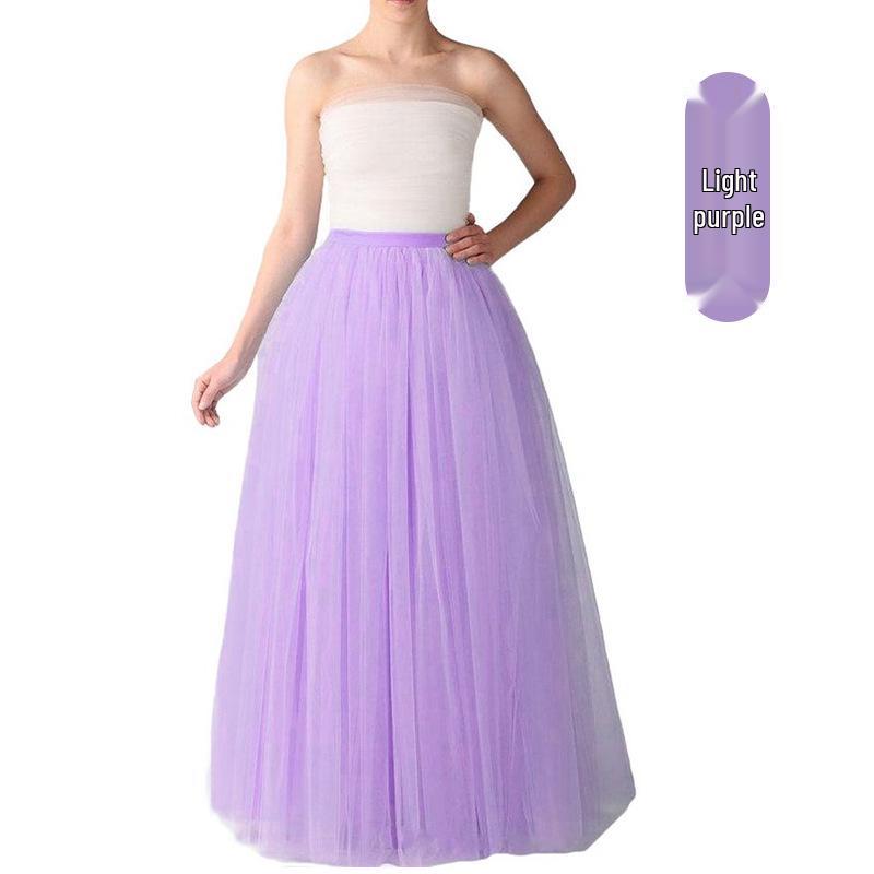 European & American Multi-Color 1-Meter Five-Layer Tulle Puffy Skirt – Adult Mid-Length