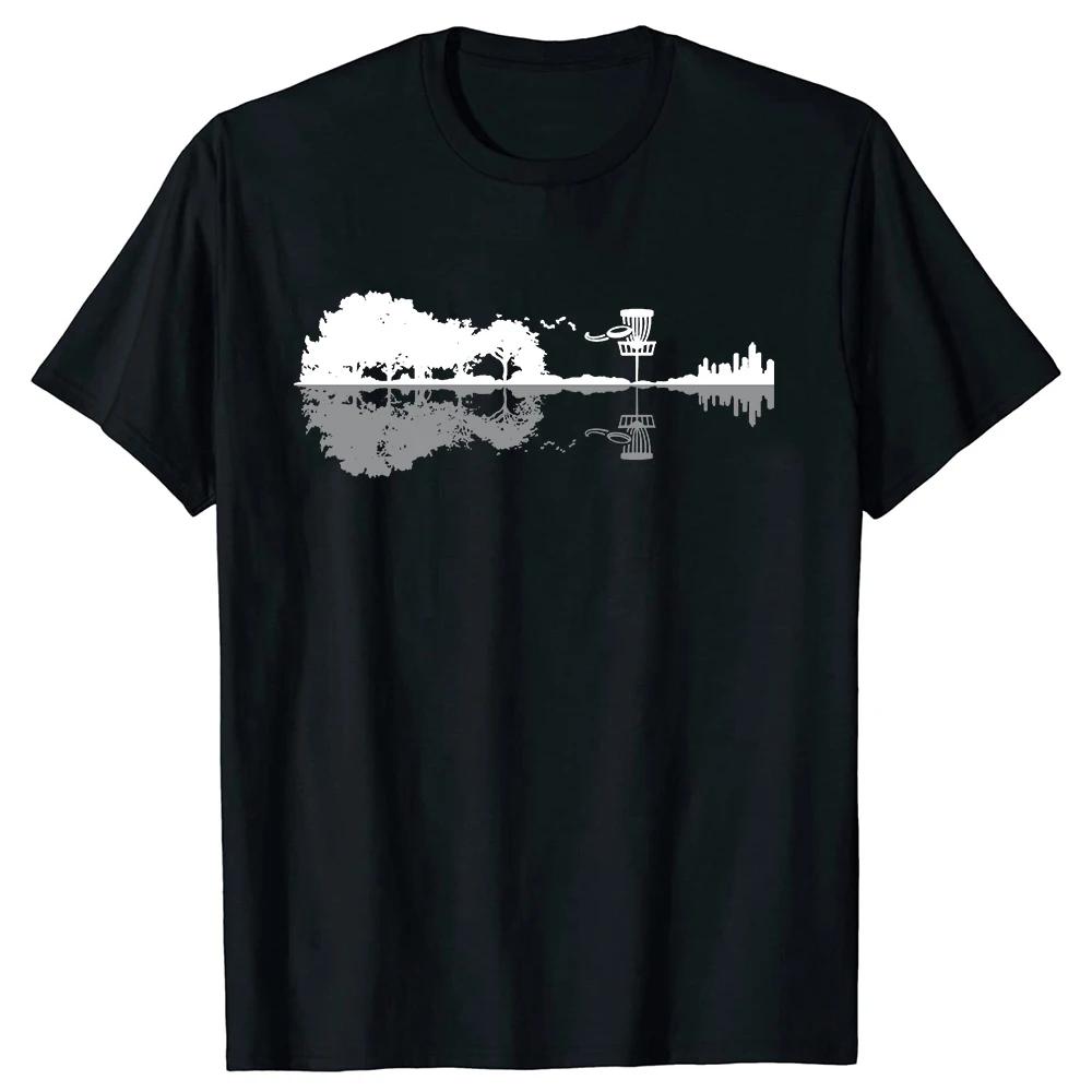 Disc Golf Sunset Guitar Guitarist Player Funny T Shirts Summer Graphic Cotton Streetwear Short Sleeve Disc Golfing Gifts Tshirt S
