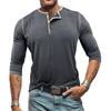 Neue Herbst- und Winter-Herrenbekleidung Langarm-Henley-Shirt Herren-Rundhals-T-Shirt Langarm-Oberteil