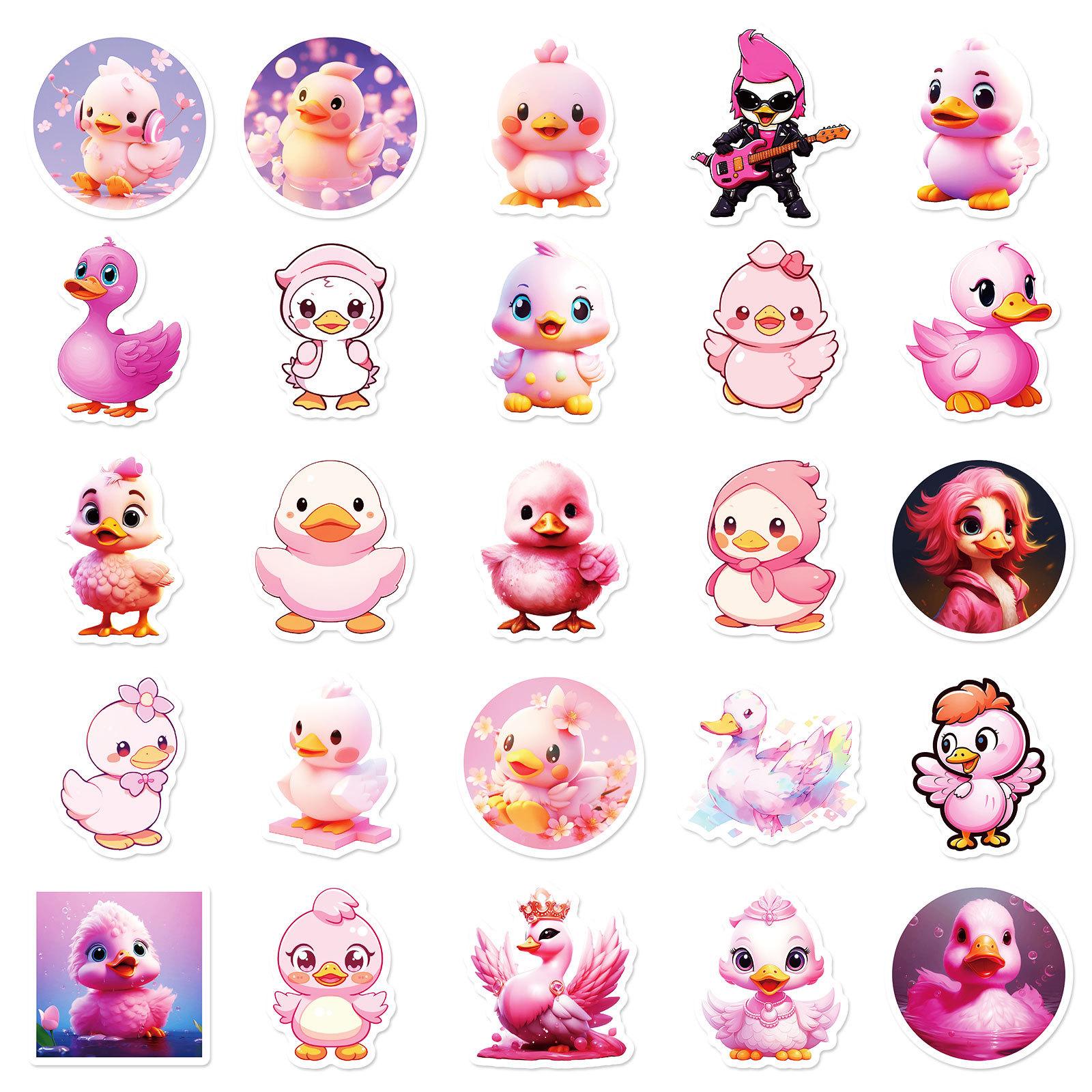 

50 Милых наклеек с розовым утенком Детские наклейки для DIY Ноутбук Скейтборд Гитара Ноутбук Водонепроницаемые наклейки